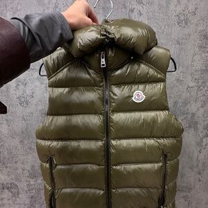 Moncler Olive Green Puffer Vest